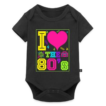 J'adore le cadeau années 80 rétro des années 80 - Body à manches courtes Premium Bébé - noir - Devant