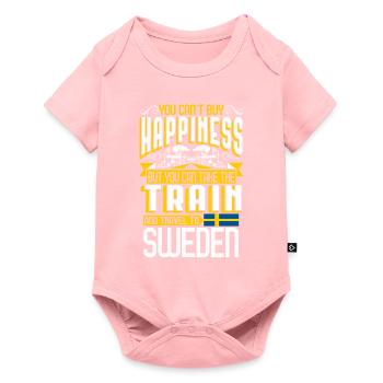 Zug nach Schweden Geschenk Urlaub Eisenbahn Ferien - Baby Premium Kurzarmbody - Rosa - Vorne