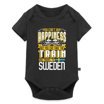 Train to Sweden gift holiday railroad holidays - Baby Premium short-sleeve bodysuit - black - Front
