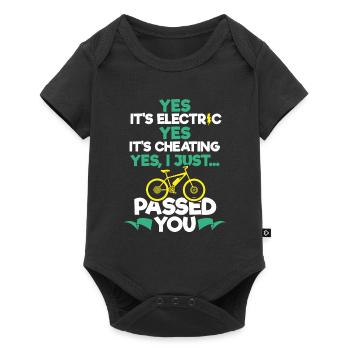 Cadeau E-Bike Bike Humour VTT Electricité - Body à manches courtes Premium Bébé - noir - Devant