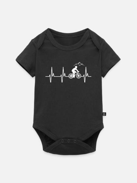 Lustiges Fahrrad Geschenk MTB Rennrad Herzschlag - Baby Premium Kurzarmbody - Schwarz