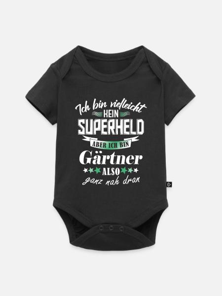 Superheld Gärtner - Baby Premium Kurzarmbody - Schwarz