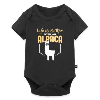 Vivre avec un alpaga - Body à manches courtes Premium Bébé - noir - Devant