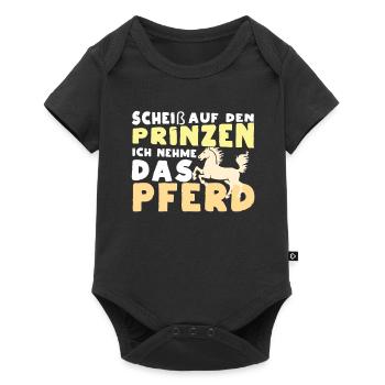 Scheiß auf den Prinzen, ich nehme das Pferd - Baby Premium Kurzarmbody - Schwarz - Vorne