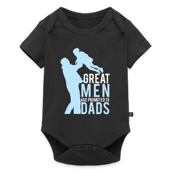 Les grands hommes sont promus papa - Body à manches courtes Premium Bébé - noir - Devant