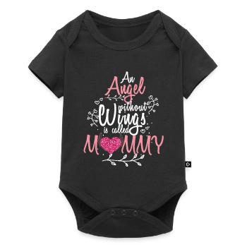 Les anges sans ailes s'appellent maman - Body à manches courtes Premium Bébé - noir - Devant