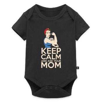 Reste calme et demande à maman Reste calme et demande à maman - Body à manches courtes Premium Bébé - noir - Devant
