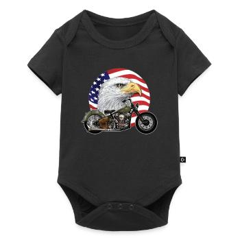 Eagle Head USA Motorcycle Biker Chopper - Baby Premium short-sleeve bodysuit - black - Front