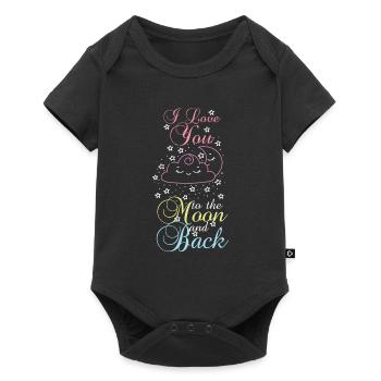 Je t'aime jusqu'à la lune et retour - Body à manches courtes Premium Bébé - noir - Devant