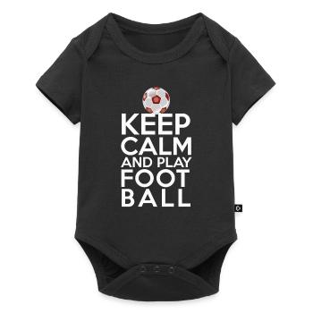 Restez calme Restez calme et jouez au football - Body à manches courtes Premium Bébé - noir - Devant