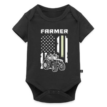 Agriculteur agriculteur agriculteur - Body à manches courtes Premium Bébé - noir - Devant