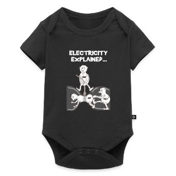 Electrician Electricity Physics Ohm Volt Funny Gift - Baby Premium short-sleeve bodysuit - black - Front