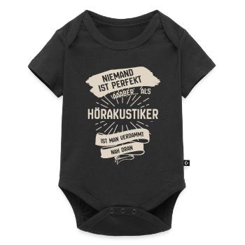 hörakustiker sind perfekt nah dran Spruch - Baby Premium Kurzarmbody - Schwarz - Vorne