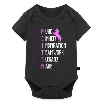 Rider horses Horse stall Equitation - Baby Premium short-sleeve bodysuit - black - Front