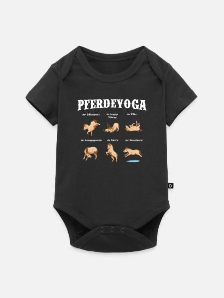 Pferdeyoga Yoga Pferde Reiter - Baby Premium Kurzarmbody - Schwarz