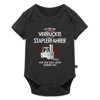 Ich bin der verrückte Staplerfahrer - Baby Premium Kurzarmbody - Schwarz - Vorne