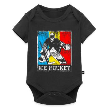 Ice Hockey Vintage Hockey - Baby Premium Kurzarmbody - Schwarz - Vorne