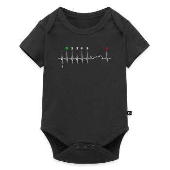 Heartbeat Motorcycle ECG - Baby Premium short-sleeve bodysuit - black - Front