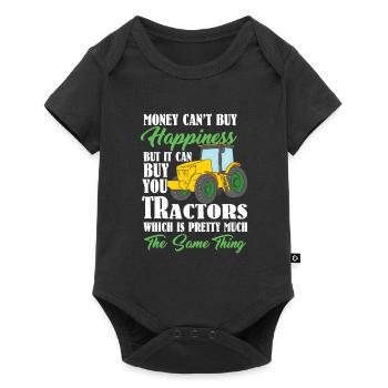 Heureux fermier présente tracteur tracteur - Body à manches courtes Premium Bébé - noir - Devant