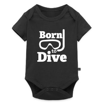 Né pour plonger - plonger, plonger, pêcher - Body à manches courtes Premium Bébé - noir - Devant