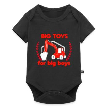 Baggerfahrer lustiger Spruch - Baby Premium Kurzarmbody - Schwarz - Vorne