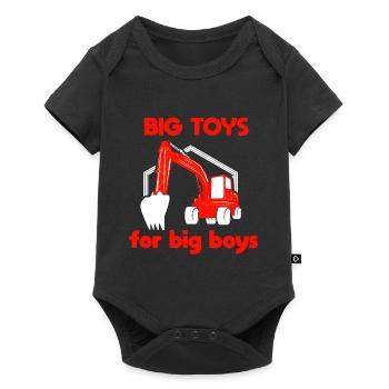 Big Toys Big Boys Excavator funny saying - Baby Premium short-sleeve bodysuit - black - Front