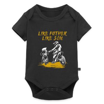 Ligesom faderen motorcyclist motocross - Premium kortærmet baby-body  - sort - Foran