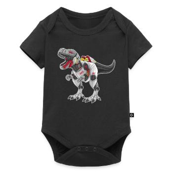 Robot T-Rex dinosaur Tyrannosaurus - Baby Premium short-sleeve bodysuit - black - Front