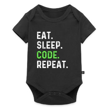 Eat sleep coding repeat - Baby Premium Kurzarmbody - Schwarz - Vorne