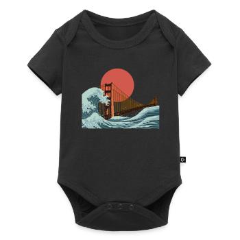 Golden Gate San Fransisco wave - Baby Premium short-sleeve bodysuit - black - Front