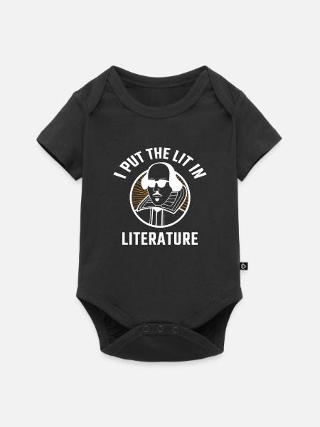 Lit in Literature - Baby Premium Kurzarmbody - Schwarz
