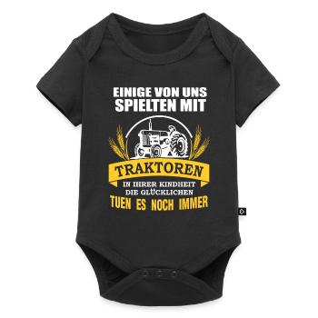 Traktor Traktorfahrer Traktoren Spruch Geschenk - Baby Premium Kurzarmbody - Schwarz - Vorne