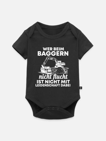 Baggerfahrer Bagger Spruch Geschenk - Baby Premium Kurzarmbody - Schwarz