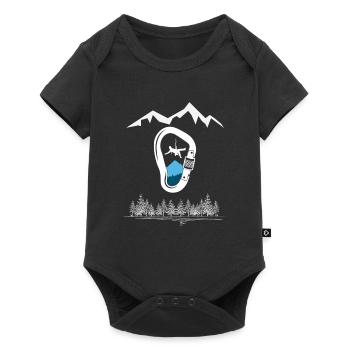Karabiner - Klettern, Bouldern, Berge, Alpen - Baby Premium Kurzarmbody - Schwarz - Vorne