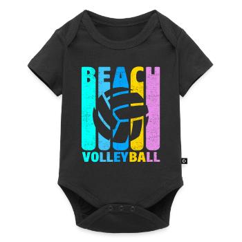 Vintage de volleyball de plage - Body à manches courtes Premium Bébé - noir - Devant