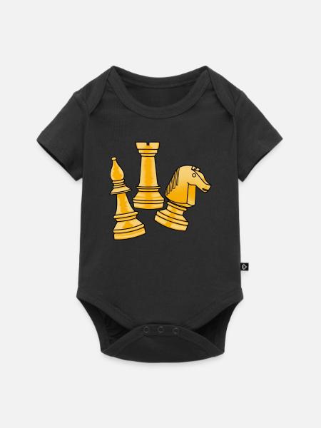 Chess king Chess king Chess piece Board game - Baby Premium short-sleeve bodysuit - black