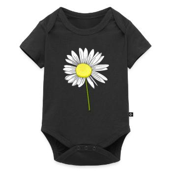 Marguerite fleur fleurs marguerites jardin - Body à manches courtes Premium Bébé - noir - Devant