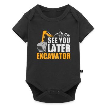 See you later Excavator Excavator say - Baby Premium short-sleeve bodysuit - black - Front