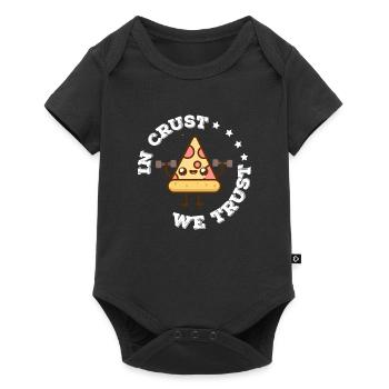 Crust we trust - pizza, italy, gift - Baby Premium short-sleeve bodysuit - black - Front