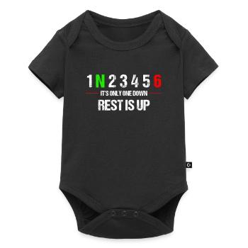 Only one down - Motocross, Enduro, Biker, Motorcycle - Baby Premium short-sleeve bodysuit - black - Front
