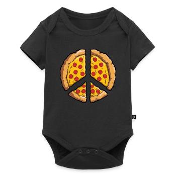 Pizza Peace Sign Peace Fast Food Gift - Baby Premium short-sleeve bodysuit - black - Front