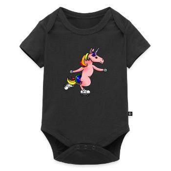Einhorn Inliner Inline Fahren Skating Einhorn - Body à manches courtes Premium Bébé - noir - Devant