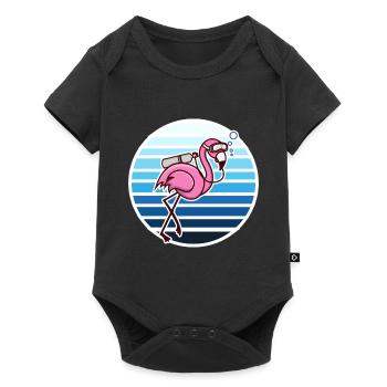 Flamingo Taucher Schnorcheln Geschenk - Baby Premium short-sleeve bodysuit - black - Front