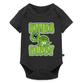 Tauch Buddy Schildkröte Taucher Geschenk - Baby Premium short-sleeve bodysuit - black - Front