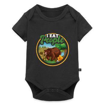 Ours je mange les gens Camping Camper - Body à manches courtes Premium Bébé - noir - Devant