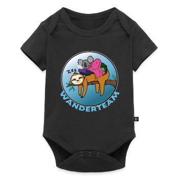 Wanderteam Wandern Faultier - Baby Premium Kurzarmbody - Schwarz - Vorne
