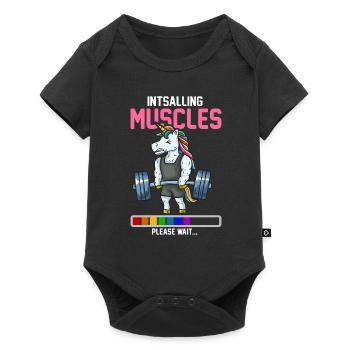 Musculation T-shirt haltérophilie Licorne - Body à manches courtes Premium Bébé - noir - Devant