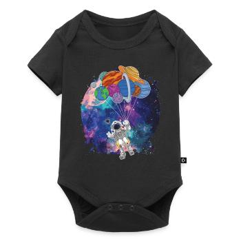 Ballons de la douce planète astronaute dans l'espace - Body à manches courtes Premium Bébé - noir - Devant