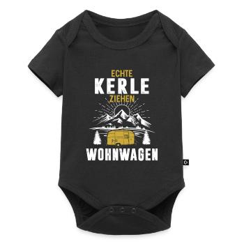 Real guys pull caravans - Baby Premium short-sleeve bodysuit - black - Front
