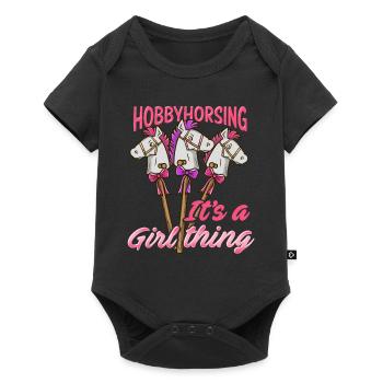 Hobby listening T-shirt hobby rider pony - Baby Premium short-sleeve bodysuit - black - Front